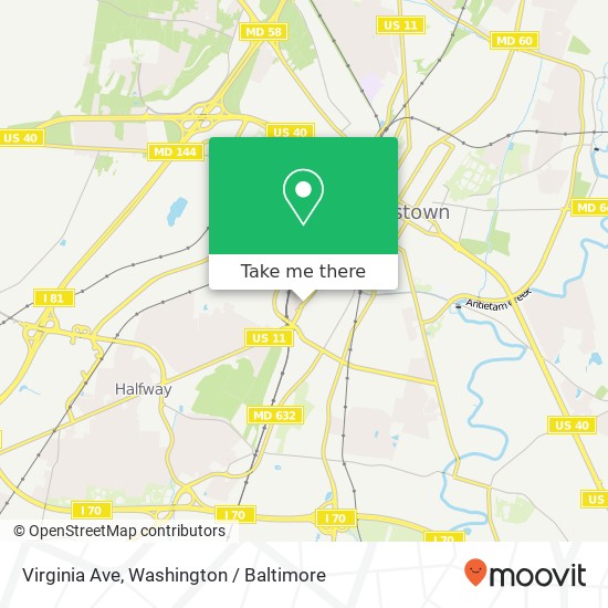 Mapa de Virginia Ave, Hagerstown, MD 21740
