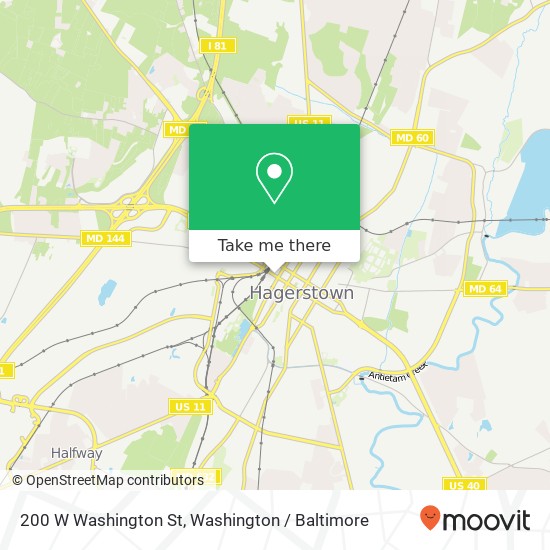 200 W Washington St, Hagerstown, MD 21740 map
