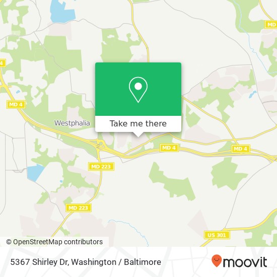 Mapa de 5367 Shirley Dr, Upper Marlboro, MD 20772