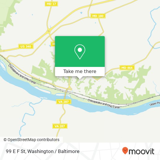 Mapa de 99 E F St, Brunswick, MD 21716