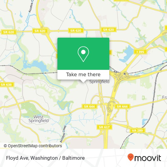 Mapa de Floyd Ave, Springfield, VA 22150