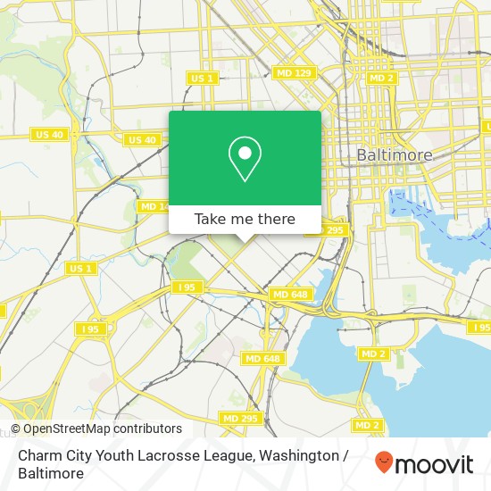Mapa de Charm City Youth Lacrosse League, Baltimore, MD 21230