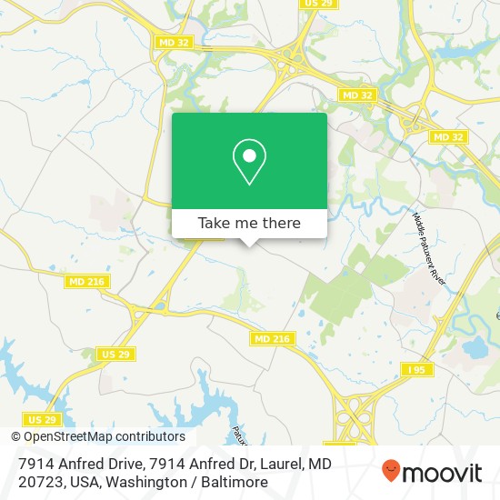 Mapa de 7914 Anfred Drive, 7914 Anfred Dr, Laurel, MD 20723, USA