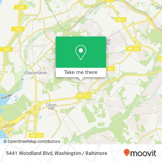 Mapa de 5441 Woodland Blvd, Oxon Hill, MD 20745