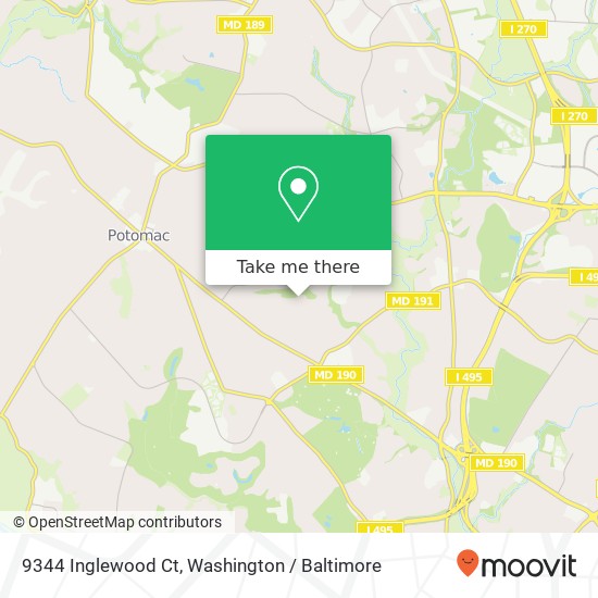 9344 Inglewood Ct, Potomac, MD 20854 map