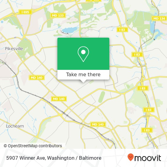 Mapa de 5907 Winner Ave, Baltimore, MD 21215