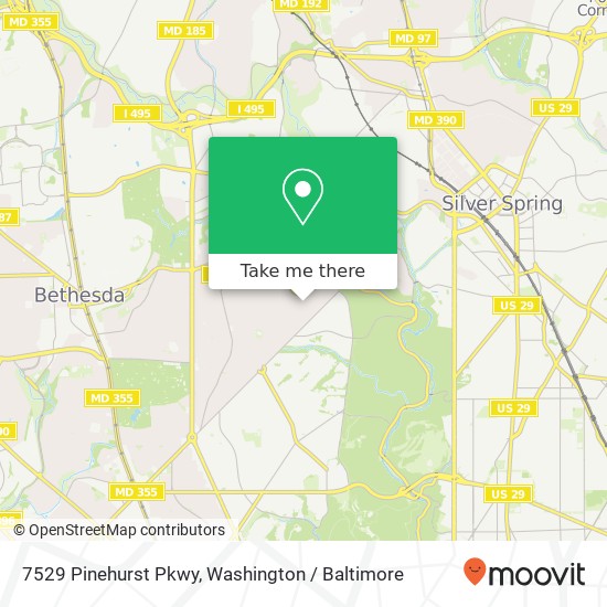 Mapa de 7529 Pinehurst Pkwy, Chevy Chase, MD 20815