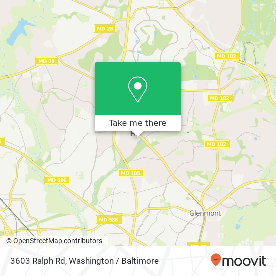 Mapa de 3603 Ralph Rd, Silver Spring, MD 20906