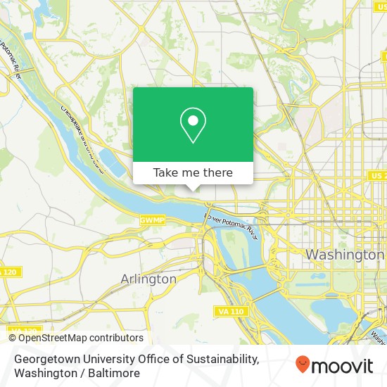 Mapa de Georgetown University Office of Sustainability, Library Walk