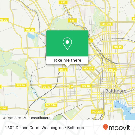 1602 Delano Court, 1602 Delano Ct, Baltimore, MD 21217, USA map