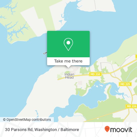 Mapa de 30 Parsons Rd, Indian Head, MD 20640