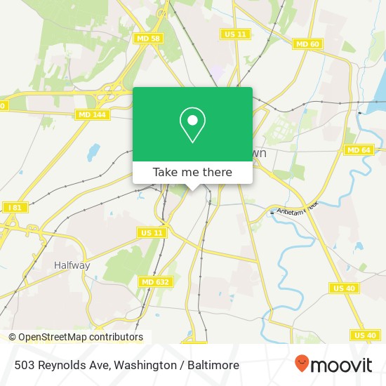 Mapa de 503 Reynolds Ave, Hagerstown, MD 21740