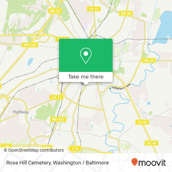 Mapa de Rose Hill Cemetery, 600 S Potomac St