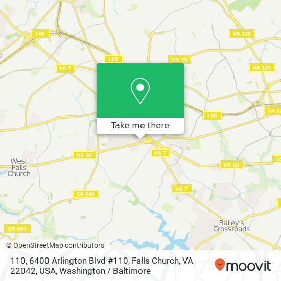 110, 6400 Arlington Blvd #110, Falls Church, VA 22042, USA map