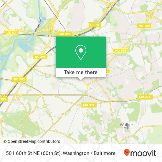 Mapa de 501 60th St NE (60th St), Washington, DC 20019