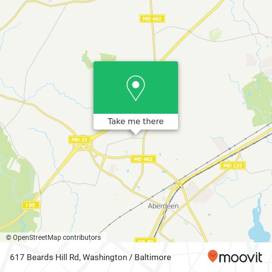 Mapa de 617 Beards Hill Rd, Aberdeen, MD 21001