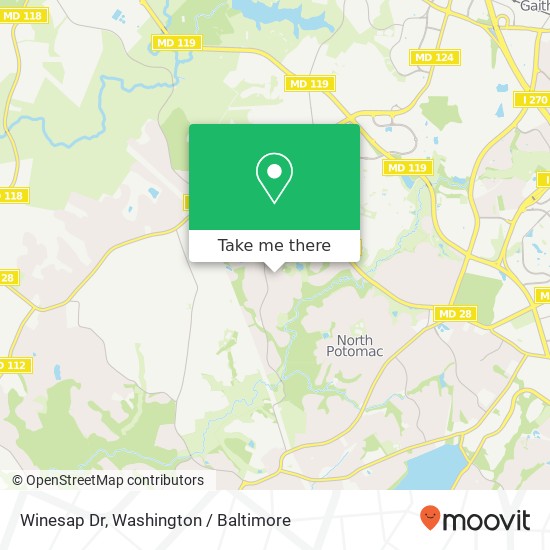 Winesap Dr, Gaithersburg (N POTOMAC), MD 20878 map