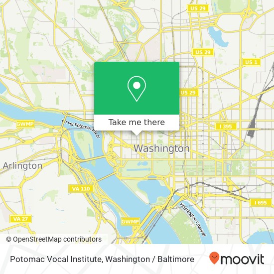 Mapa de Potomac Vocal Institute, 1920 G St NW