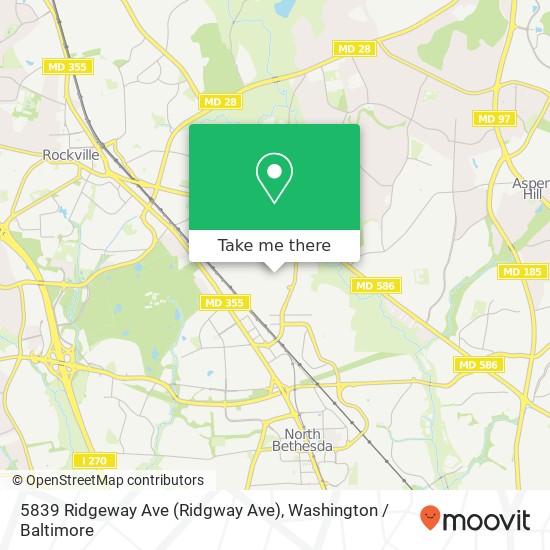 Mapa de 5839 Ridgeway Ave (Ridgway Ave), Rockville, MD 20851