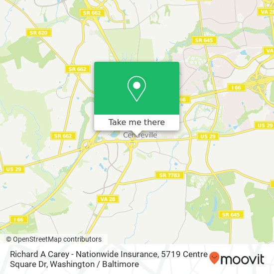 Mapa de Richard A Carey - Nationwide Insurance, 5719 Centre Square Dr