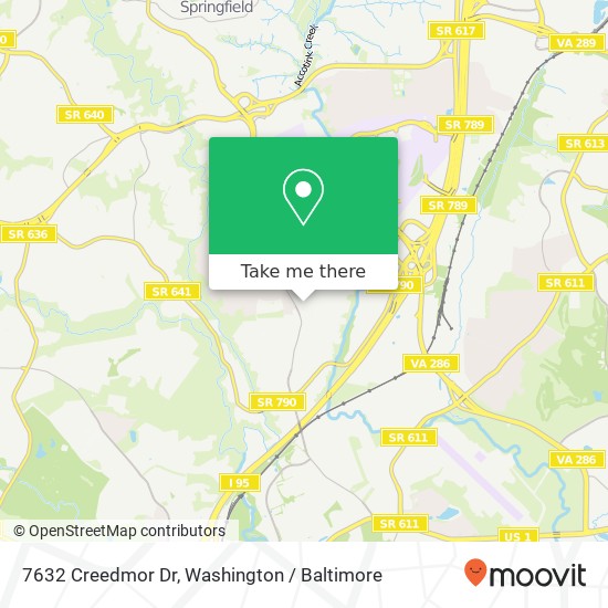 Mapa de 7632 Creedmor Dr, Springfield, VA 22153