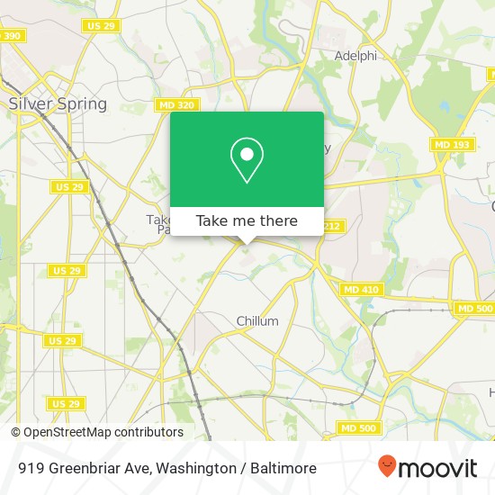 919 Greenbriar Ave, Takoma Park, MD 20912 map