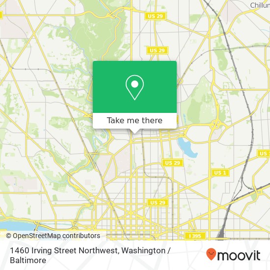 1460 Irving Street Northwest map
