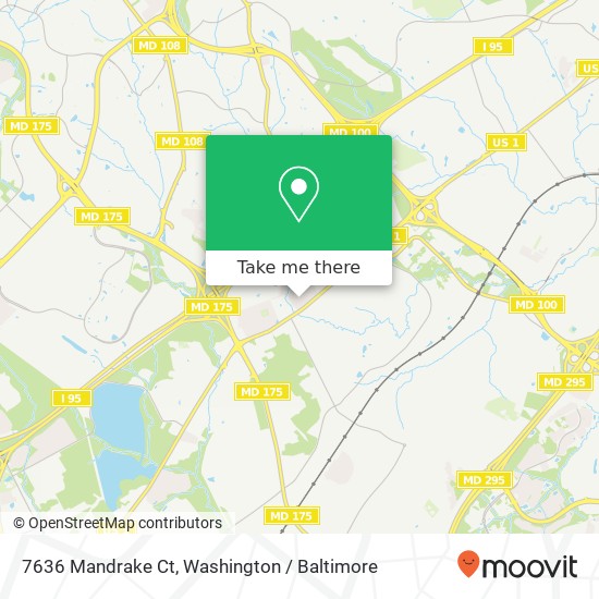 Mapa de 7636 Mandrake Ct, Elkridge, MD 21075