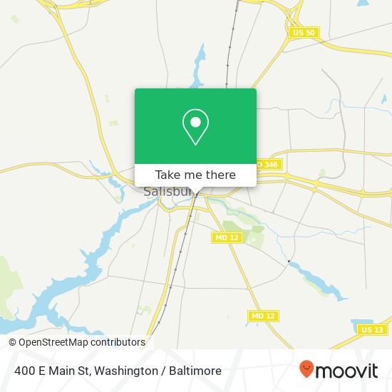 Mapa de 400 E Main St, Salisbury, MD 21804