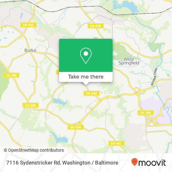 7116 Sydenstricker Rd, Springfield, VA 22152 map