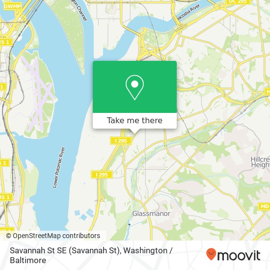 Mapa de Savannah St SE (Savannah St), Washington, DC 20032