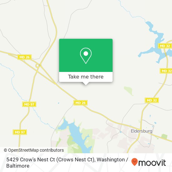 Mapa de 5429 Crow's Nest Ct (Crows Nest Ct), Sykesville, MD 21784