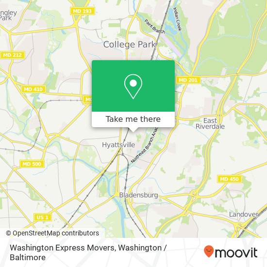 Mapa de Washington Express Movers, 5618 Lafayette Pl