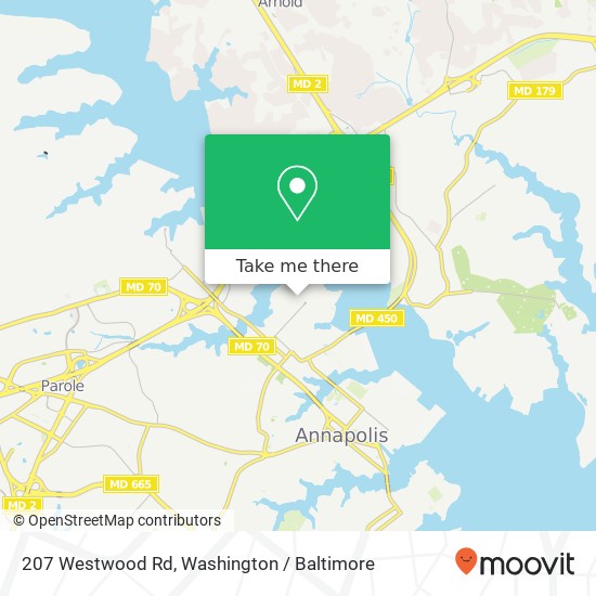 Mapa de 207 Westwood Rd, Annapolis, MD 21401