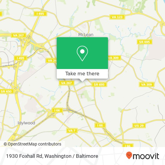 Mapa de 1930 Foxhall Rd, McLean, VA 22101