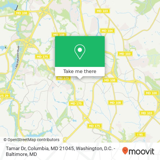 Mapa de Tamar Dr, Columbia, MD 21045