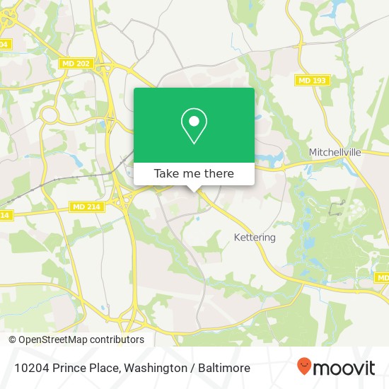 Mapa de 10204 Prince Place, 10204 Prince Pl, Largo, MD 20774, USA