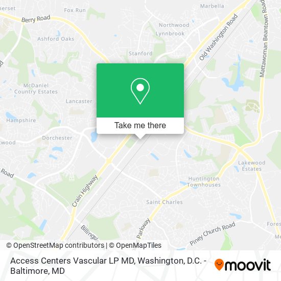 Mapa de Access Centers Vascular LP MD