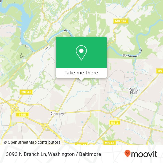 Mapa de 3093 N Branch Ln, Parkville, MD 21234