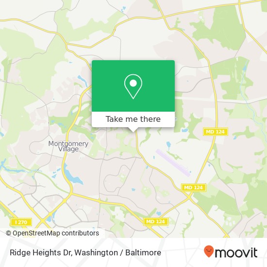 Mapa de Ridge Heights Dr, Gaithersburg, MD 20879