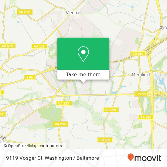 Mapa de 9119 Vosger Ct, Fairfax, VA 22031