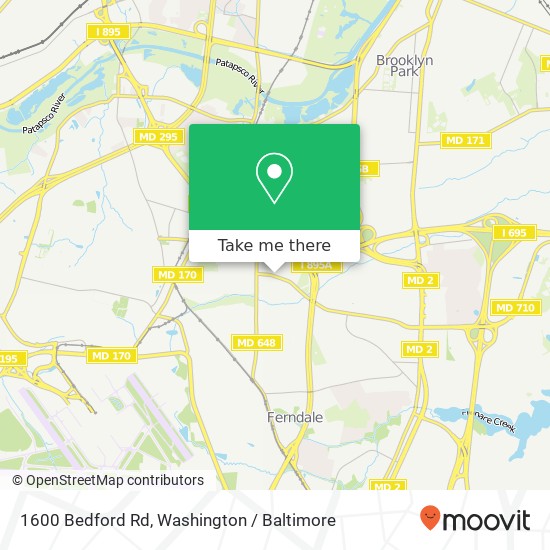 Mapa de 1600 Bedford Rd, Glen Burnie, MD 21061