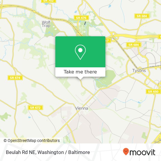 Mapa de Beulah Rd NE, Vienna, VA 22180