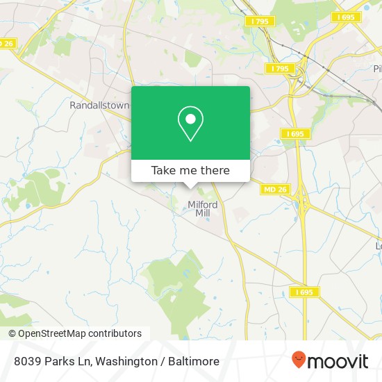 Mapa de 8039 Parks Ln, Windsor Mill, MD 21244