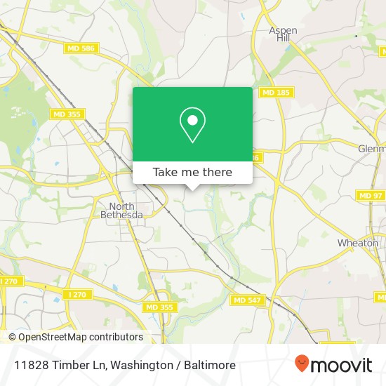 Mapa de 11828 Timber Ln, Rockville, MD 20852