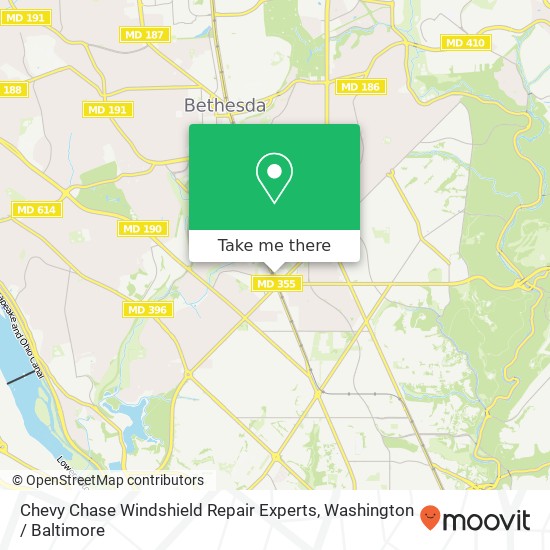 Chevy Chase Windshield Repair Experts, 5425 Wisconsin Ave map