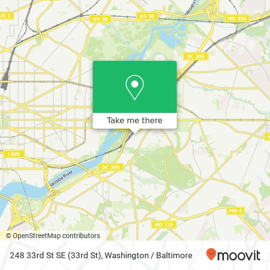 Mapa de 248 33rd St SE (33rd St), Washington, DC 20019