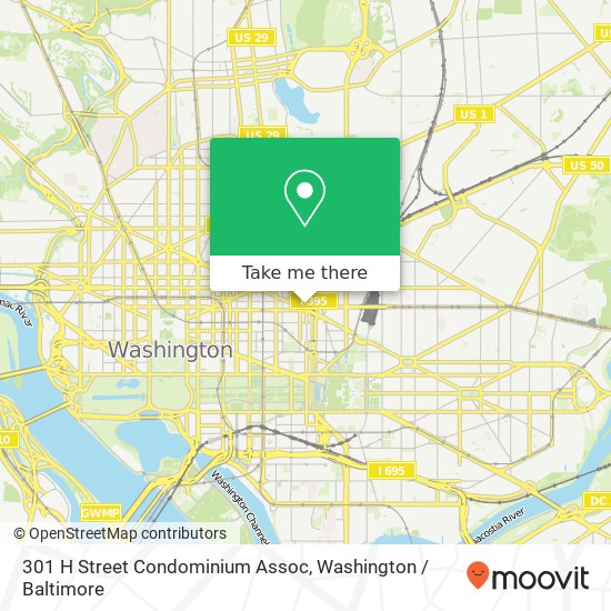301 H Street Condominium Assoc, 301 H St NW map