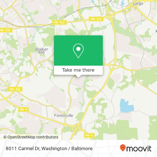 Mapa de 8011 Carmel Dr, District Heights, MD 20747