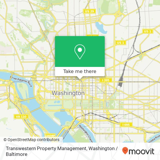 Transwestern Property Management, 1250 I St NW map